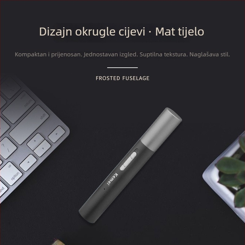 KM-6668 Kemei USB troj-in-1 kompaktni trimer za nosne dlake, bočne linije i obrve