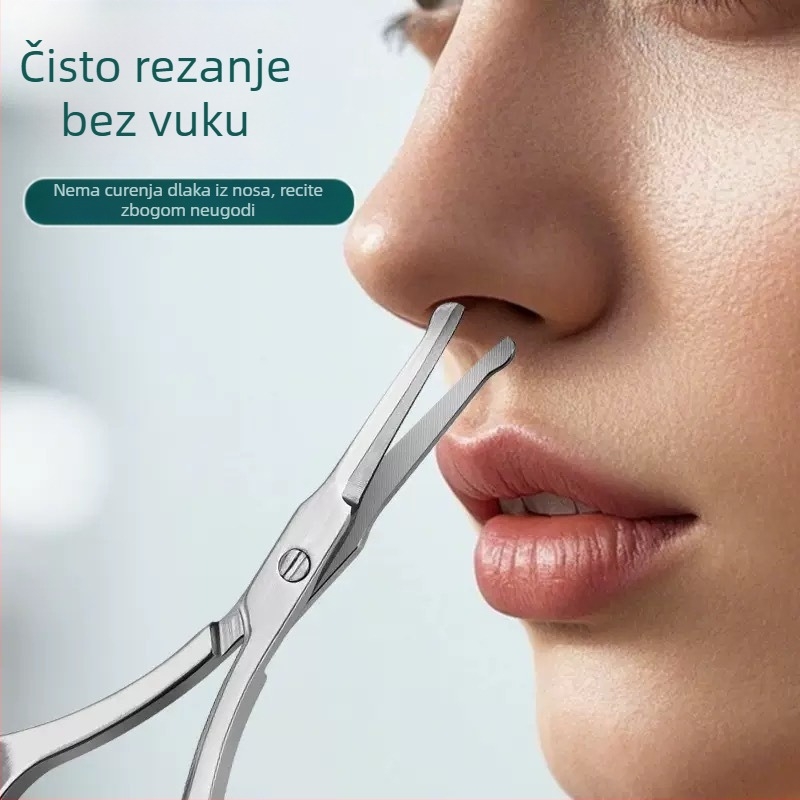 Nehrđajući čelični trimer za obrve i nosnu dlaku, s okruglom glavom, višenamjenski za bradu i kozmetičke škare
