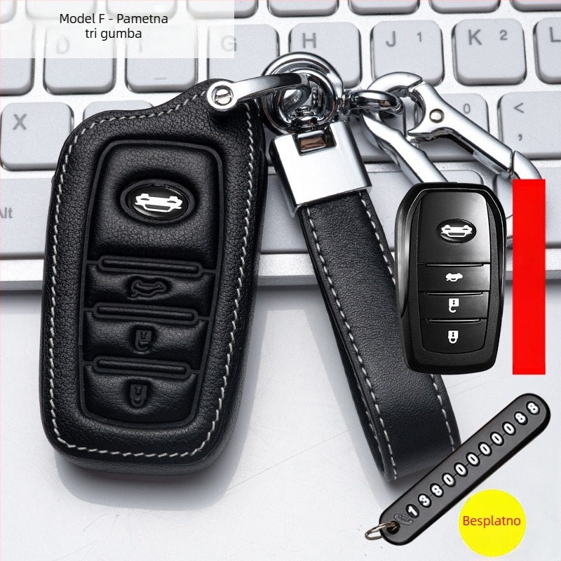 Poklopac za ključ Toyota – kravlja koža Yizhi Valley, kompatibilan s Corolla, Camry, RAV4, Levin, Yize Zhixuan