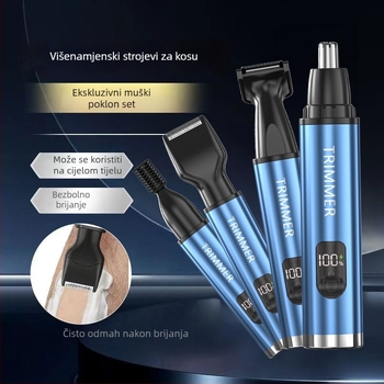 Nothing 4-u-1 električni grooming trimer za nos i lice: trimer za obrve, mini brijač, trimer za bočne brkove; punjivi, odvojiva periva glava, ugrađena baterija 100–300 mAh