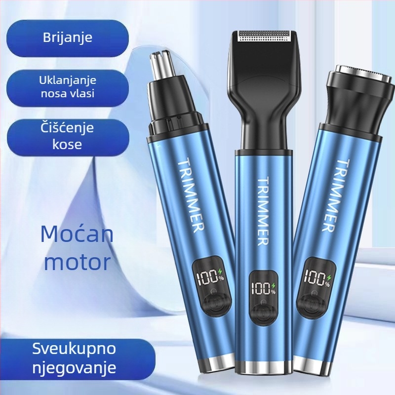 Nothing 4-u-1 električni grooming trimer za nos i lice: trimer za obrve, mini brijač, trimer za bočne brkove; punjivi, odvojiva periva glava, ugrađena baterija 100–300 mAh