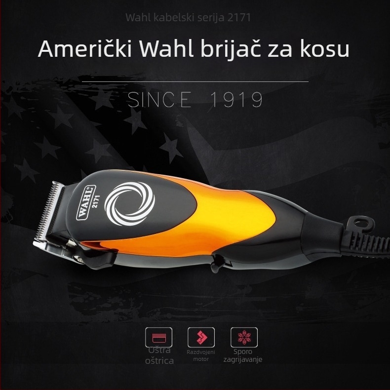 Wall 2171 kabelska mašina za šišanje kose, motor s četkom, oštrica od titanijskog legura, odvojiva periva glava