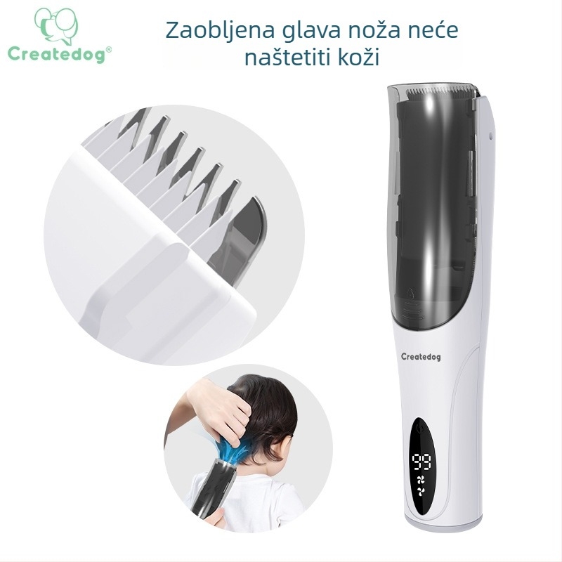 Dječji električni šišač za kosu s keramičkom oštricom, brush motor, ugrađena punjiva baterija 500–800 mAh, vodootporan i periv, do 1 sat rada