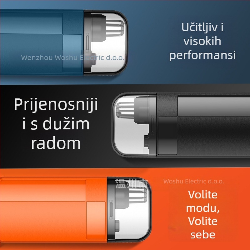 Električni trimer za nos za muškarce, punjiv, odvojiva i periva glavica za rezanje, ABS materijal