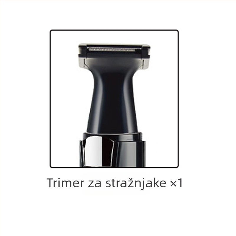 Trimer za nos s dvije glave – 3 u 1: za nos, obrvu i brijanje; punjivi model; zamjenjiva i periva glava; težina 61 g; trajanje baterije više od 7 dana