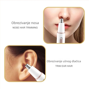 4-u-1 električni brijač za žene — trimer za nosne dlačice i trimer za tijelo, 51.8 g, Pod marka, licencirana privatna etiketa