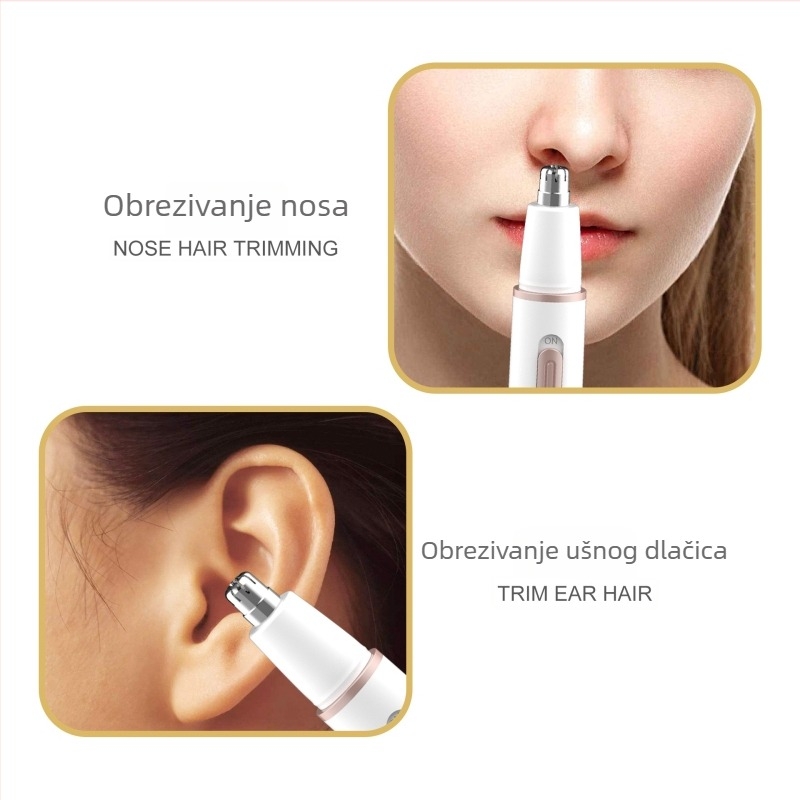4-u-1 električni brijač za žene — trimer za nosne dlačice i trimer za tijelo, 51.8 g, Pod marka, licencirana privatna etiketa