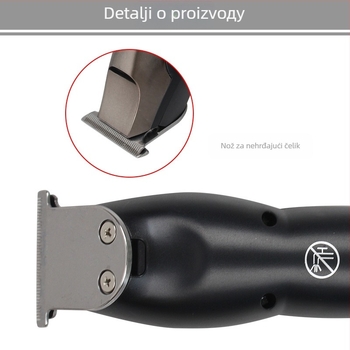 Jianyi 5801 Električni kliper za kosu za djecu, četkani motor, nehrđajuće čelične oštrice, ugrađena baterija 1000–1200 mAh, punjivi, čišćenje cijelog kućišta