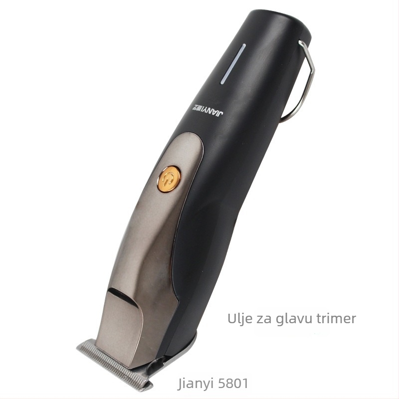 Jianyi 5801 Električni kliper za kosu za djecu, četkani motor, nehrđajuće čelične oštrice, ugrađena baterija 1000–1200 mAh, punjivi, čišćenje cijelog kućišta