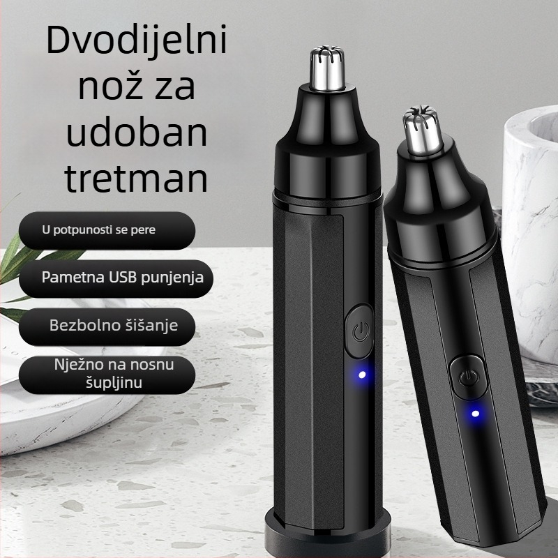 Geelyilai 5056 Trimer za nosne dlake – Punjiv, Ugrađen baterija, Odvojiva oštrica za pranje pod vodom, Kapacitet baterije 100–300 mAh, Život baterije preko 30 dana