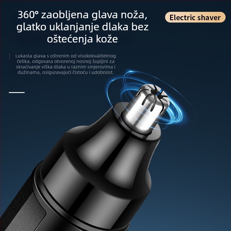 Geelyilai 5056 Trimer za nosne dlake – Punjiv, Ugrađen baterija, Odvojiva oštrica za pranje pod vodom, Kapacitet baterije 100–300 mAh, Život baterije preko 30 dana