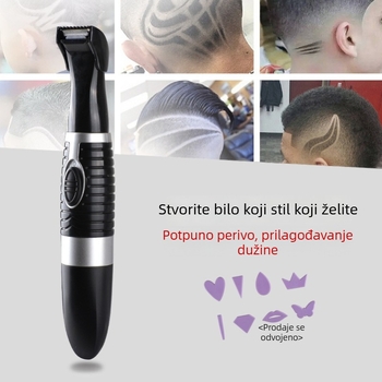 Električni dječji kliper s keramničkom oštricom, funkcija graviranja, šablona za frizure, čišćenje bez vode, univerzalna primjena