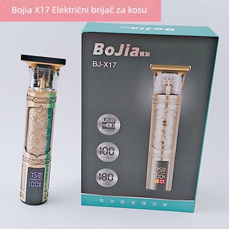 Baga električni šišač za kosu; oštrice od nehrđajućeg čelika; USB punjenje; zaslon; univerzalna upotreba