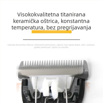 Riwei RFCD-F17 profesionalni aparat za šišanje kose s digitalnim zaslonom, keramička oštrica, odvojiva i periva glava, vodootporan, dvostruki način napajanja (punjenje ili kabel), 12W
