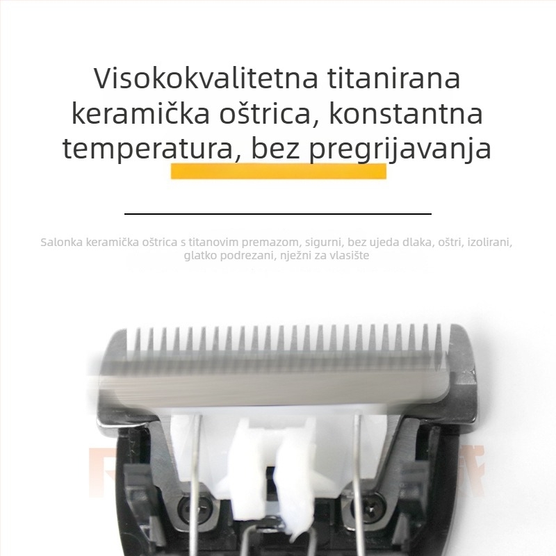 Riwei RFCD-F17 profesionalni aparat za šišanje kose s digitalnim zaslonom, keramička oštrica, odvojiva i periva glava, vodootporan, dvostruki način napajanja (punjenje ili kabel), 12W