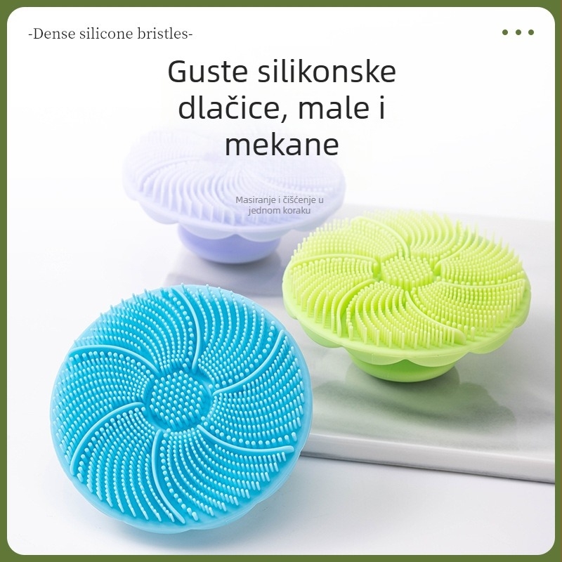 Huabang silikonska četkica za čišćenje lica – nježan exfolijirajući masažer za dubinsko čišćenje pora i smanjenje crnih mrlja; prilagodljivo pakiranje i logo.