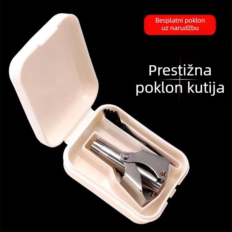 Trimer za nosne dlake od nehrđajućeg čelika, ručni, potpuno periv, bez baterije