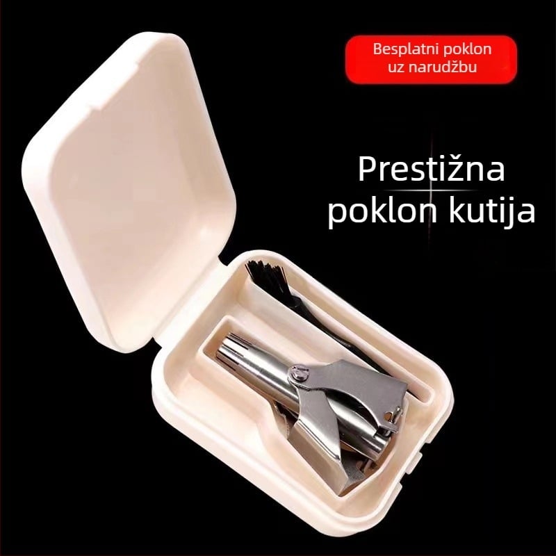Trimer za nosne dlake od nehrđajućeg čelika, ručni, potpuno periv, bez baterije
