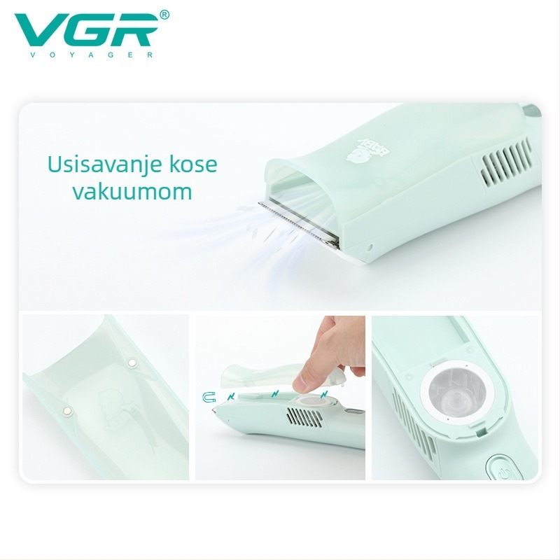 Dječji uređaj za šišanje kose s keramičkom glavom, ugrađena baterija 500–800 mAh, trajanje rada 1–3 h, niski šum 46–70 dB, vodootporan