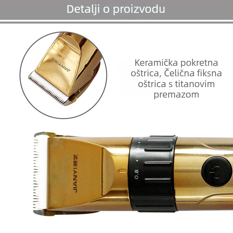 Električni šišač za kosu za opću upotrebu, punjivi, oštrica od nehrđajućeg čelika, potpuno pranje tijela