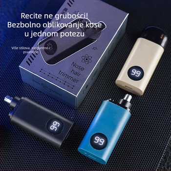 Električni trimer za nosne dlačice s ugrađenom baterijom, napajanje iz mreže