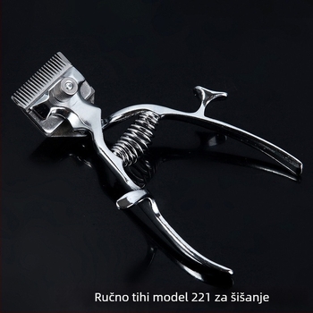 Bežični uređaj za šišanje kose s titanijskim nožem, tih rad do 36 dB, baterija 6000 mAh (zamjenjiva), autonomija 3–6 sati, četkasti motor