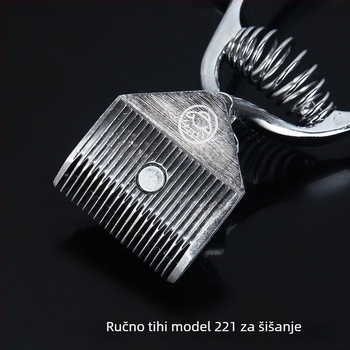 Bežični uređaj za šišanje kose s titanijskim nožem, tih rad do 36 dB, baterija 6000 mAh (zamjenjiva), autonomija 3–6 sati, četkasti motor
