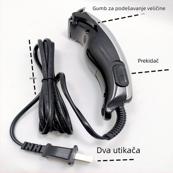 Real Man 977A Električni aparat za šišanje kose za odrasle s ugrađenom baterijom, četkasti motor, oštrice od nehrđajućeg čelika, zvuk ispod 36 dB