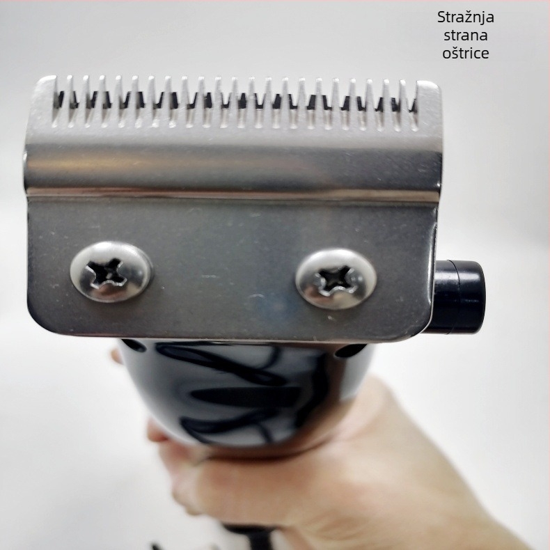 Real Man 977A Električni aparat za šišanje kose za odrasle s ugrađenom baterijom, četkasti motor, oštrice od nehrđajućeg čelika, zvuk ispod 36 dB