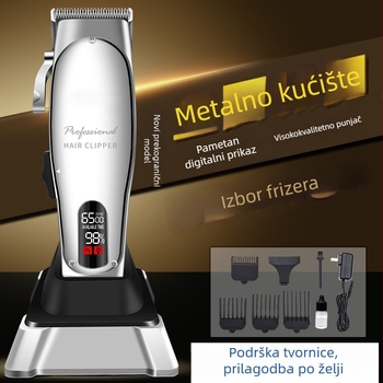 Električni šišač za kosu - ugrađena baterija 1000–1200 mAh; odvojiva i periva glava za rezanje; noževi od nehrđajućeg čelika; buka 46–70 dB