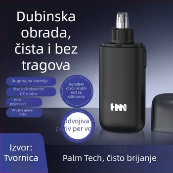 Električni trimer za nosne dlačice, kompaktan, ABS kućište, litijeva baterija, odvojiva i periva glava, trajanje baterije preko 30 dana