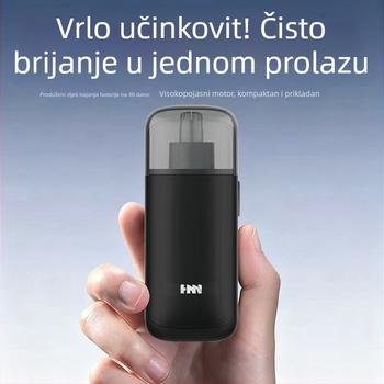 Električni trimer za nosne dlačice, kompaktan, ABS kućište, litijeva baterija, odvojiva i periva glava, trajanje baterije preko 30 dana