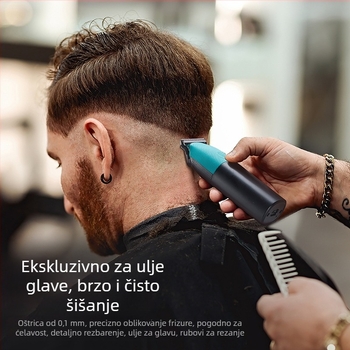 RESUXI LK-1925 Prijenosni električni kliper za kosu, punjivi, oštrice od nehrđajućeg čelika, trajanje baterije 1–3 sata