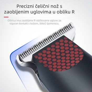 Električna mašinica za kosu s USB punjenjem, vodootporna, potpuno periva, s motorom s četkicama, oštrice od finog čelika, ugrađena baterija 500–800 mAh