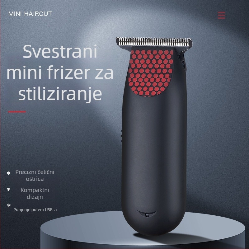 Električna mašinica za kosu s USB punjenjem, vodootporna, potpuno periva, s motorom s četkicama, oštrice od finog čelika, ugrađena baterija 500–800 mAh