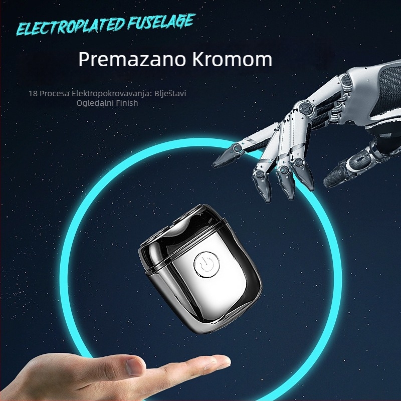 Električni brijač X1, rotirajuća glava s dvije oštrice, ugrađena baterija 500-800 mAh, punjiva, četkasti motor, plutajuća glava, radno vrijeme do 90 minuta