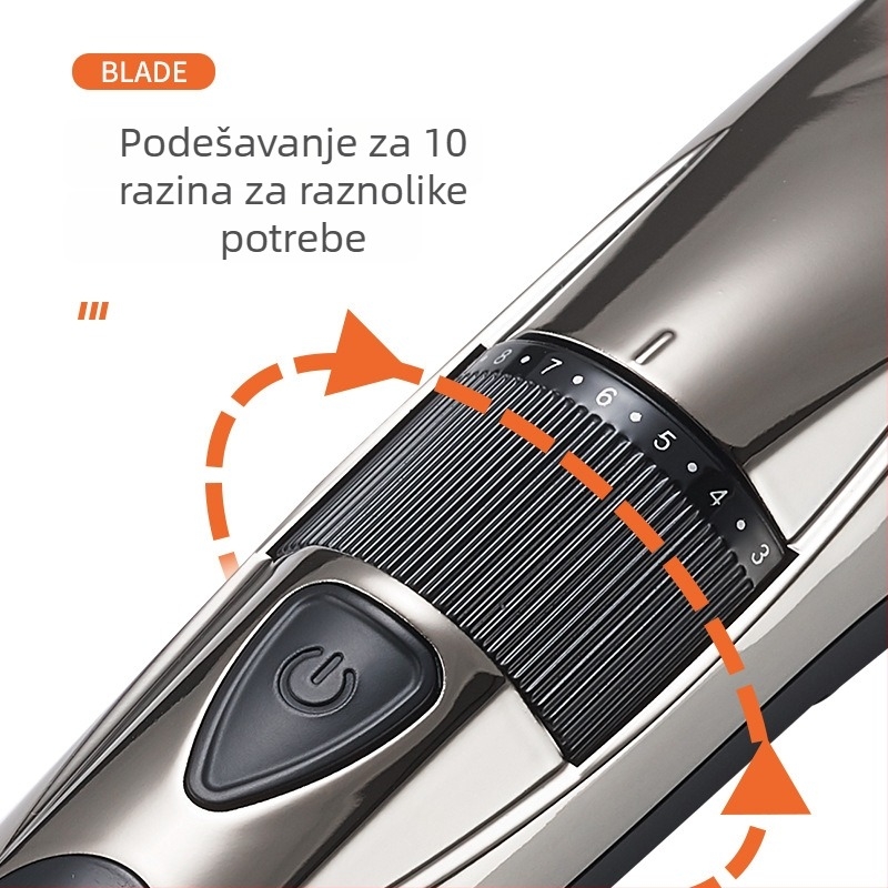 MISAM MS-5168C bežični električni šišač za kosu za odrasle i djecu, motor s četkicom, oštrica od finog čelika, kućište od ABS-a, samo suho korištenje, CE ROHS