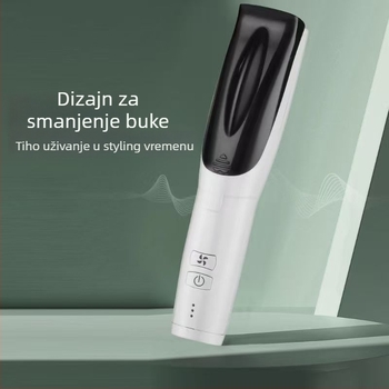 Električni šišač za novorođenčad s tihim motorom bez četkica, titanijumska oštrica, odvojiva i periva glava, ugrađena punjiva baterija 500–800 mAh, do 1 sat rada.