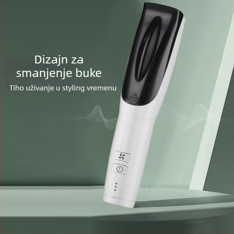 Električni šišač za novorođenčad s tihim motorom bez četkica, titanijumska oštrica, odvojiva i periva glava, ugrađena punjiva baterija 500–800 mAh, do 1 sat rada.