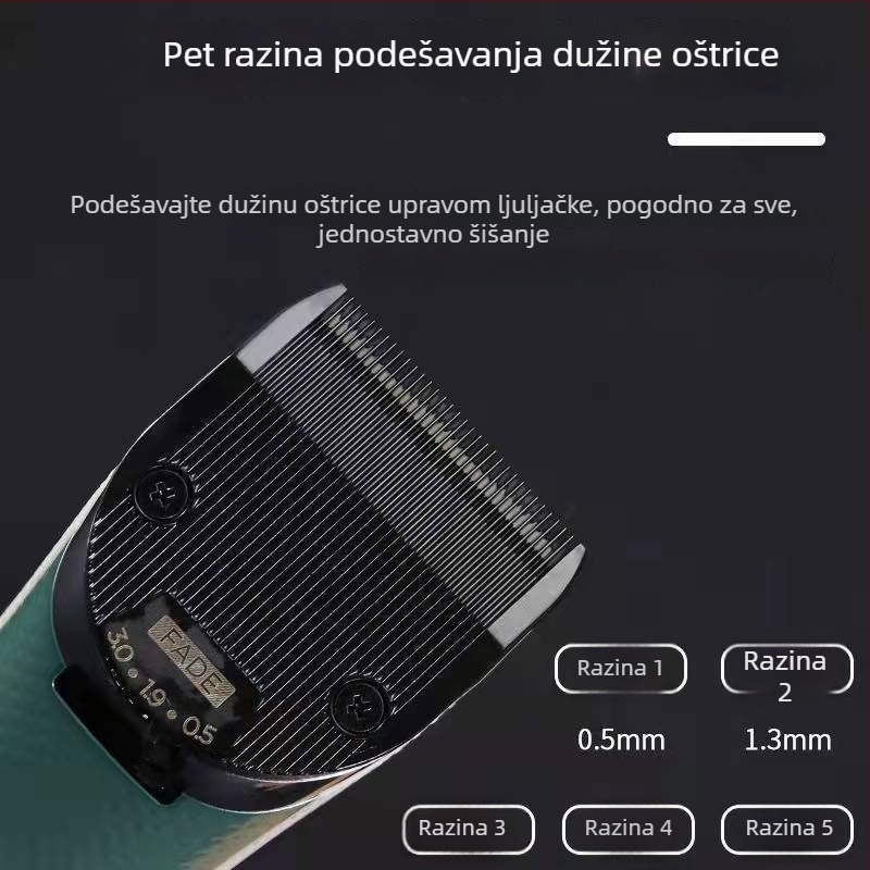 Električna mašinica za kosu 986F, punjiva, oštrica od nehrđajućeg čelika, univerzalna upotreba