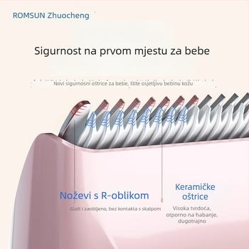 Dječji klip za kosu – tiho rada, automatsko usisavanje dlačica, punjiv, 5W, vodootporan, električni klip za kosu