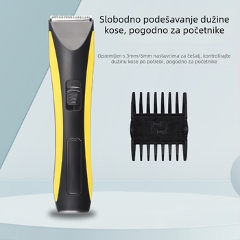 Šišač kose - baterijsko napajanje, brushless motor, oštrica od nehrđajućeg čelika, izmjenjiva baterija 300–500 mAh, radno vrijeme 0–1 h