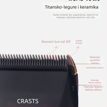 Električni šišač za kosu za odrasle i djecu, punjiv, tih, keramičke oštrice, uklonjiva i periva glava za rezanje