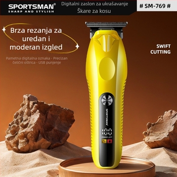 SPORTSMAN SM-769 Električni češalj za kosu – punjiv, trajanje baterije 3–6 sati, oštrica od nehrđajućeg čelika