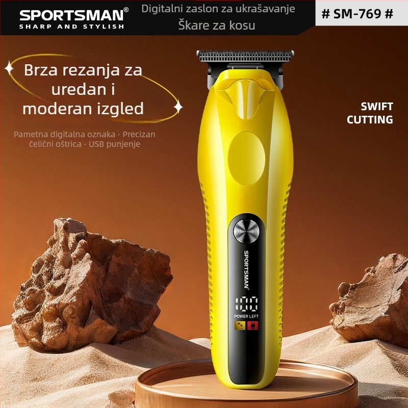SPORTSMAN SM-769 Električni češalj za kosu – punjiv, trajanje baterije 3–6 sati, oštrica od nehrđajućeg čelika