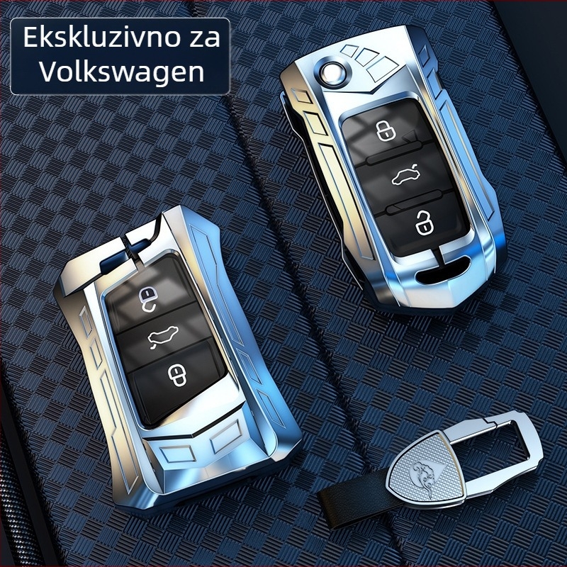 Kryt za ključ Volkswagen od cinkovog legura sa kopčom, vrhunski, bez prilagodbe