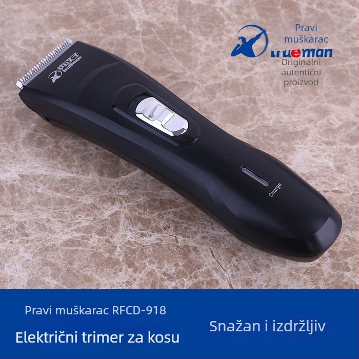 Električni šišač za kosu s ugrađenom punjivom baterijom, bezčetkasti motor, oštrice od nehrđajućeg čelika, izmenjiva i periva glavica za šišanje, izuzetno tih