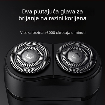 Električni brijač Neighbor Deer s rotacijskom glavom s dvije oštrice, plutajuća glava, ugrađena baterija 800–1000 mAh