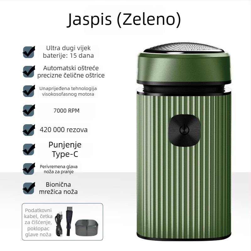 Električni brijač Neighbor Deer s rotacijskom glavom s dvije oštrice, plutajuća glava, ugrađena baterija 800–1000 mAh