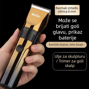 Električni šišač za kosu s dvostrukim napajanjem, keramičke oštrice, brushless motor, nije vodootporan